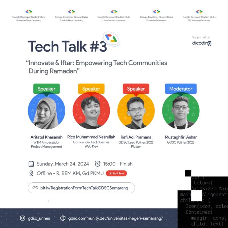 Dicoding Event: Tech Talk #3 "Innovate & Iftar: Empowering Tech Communities During Ramadhan"